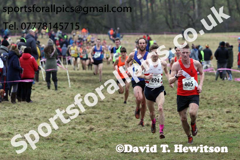 Senior men, 2018 Northern Cross Country Champs., Harewood House, Leeds. Photo: David T. Hewitson/Sports for All Pics